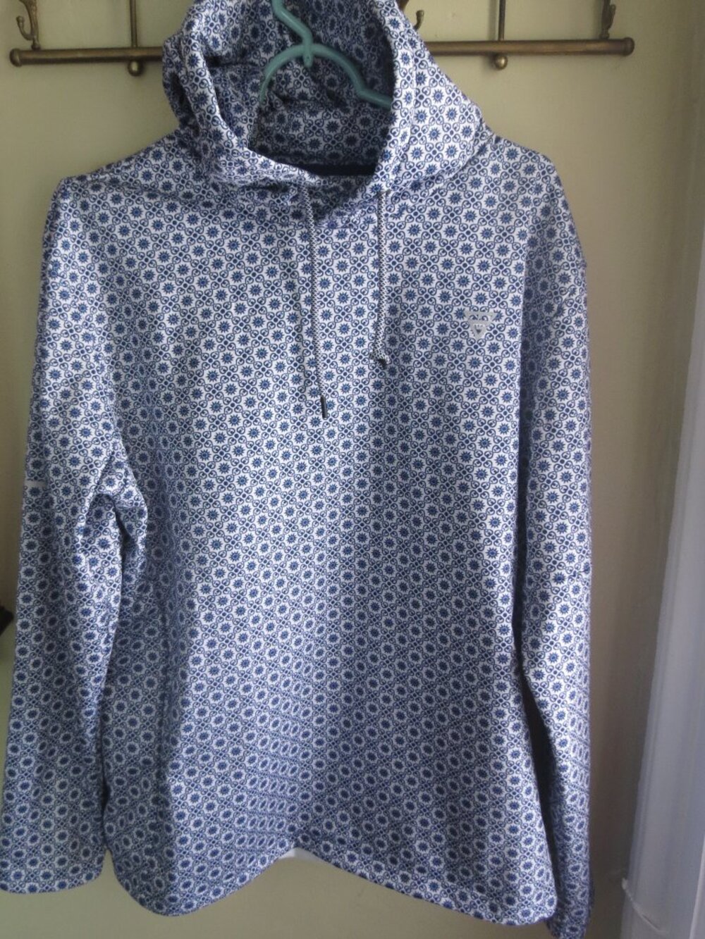 Maelreg Performance Hoodie Blue White Gold Activewear Size XL